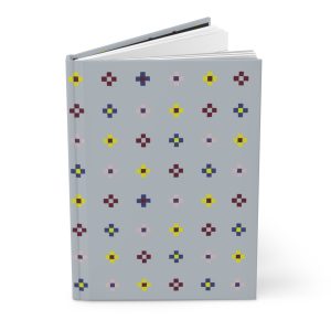Blue Geometric Floral Hardcover Lined Journal