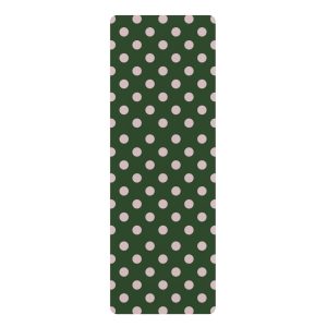 Green and Pink Polka Dot Yoga Mat