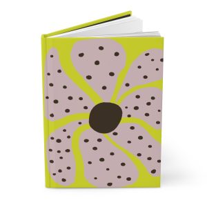 Single Funky Flower Polka Dot Hardcover Lined Journal