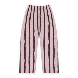 Women's Brown and Pink Striped Garden Pajama Pants