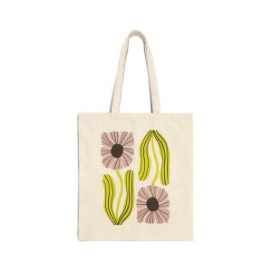 Electric Flower Cotton Canvas Tote Bag