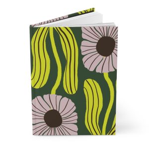 Electric Striped Flower Hardcover Lined Journal