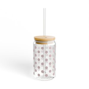 Pink Polka Dot Glass Sipper