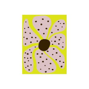 Single Funky Flower Polka Dot Art Print